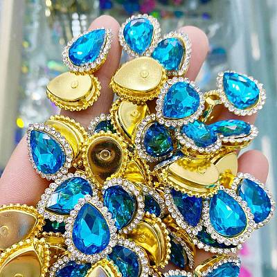 Teardrop Sew on Rhinestone FIND-WH0135-66C-1