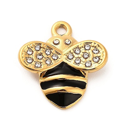 304 Stainless Steel Crystal Rhinestone Pendants STAS-P385-08G-A-1