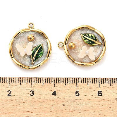 304 Stainless Steel Enamel  Pendants STAS-B084-09G-01-1