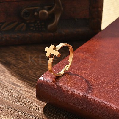 304 Stainless Steel Adjustable Rings for Women RJEW-F169-01G-03-1