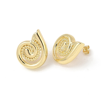 Brass Stud Earrings for Women KK-CBAD851-39G-1