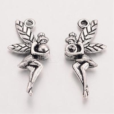 Tibetan Style Alloy Fairy Pendant Rhinestone Settings TIBEP-Q043-350-RS-1