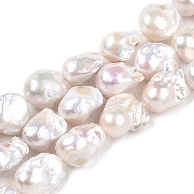 Natural Baroque Pearl Keshi Pearl Beads Strands PEAR-S019-05D-1