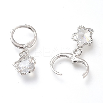 Brass Huggie Hoop Earrings EJEW-Z003-04P-1