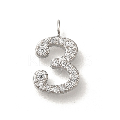 304 Stainless Steel Micro Pave Cubic Zirconia Pendants STAS-H228-01P-03-1