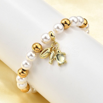 Brass Stretch Bracelets BJEW-C098-07C-1