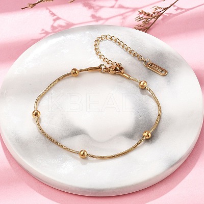 304 Stainless Steel Satellite Chains Bracelets for Women BJEW-D337-01D-G-1