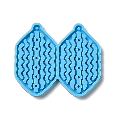DIY Hexagon with Wave Pendant Silicone Molds DIY-I099-39-1
