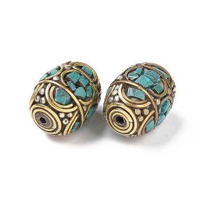 Handmade Tibetan Style Brass Beads TIBEB-C002-09AG-1