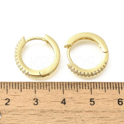 Brass Clear Cubic Zirconia Hoop Earrings EJEW-M047-19G-1