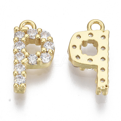 Brass Micro Pave Cubic Zirconia Charms KK-T060-05-P-G-NF-1
