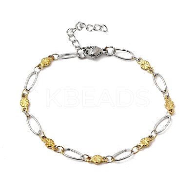 304 Stainless Steel Link Bracelets BJEW-A044-03A-GP-1