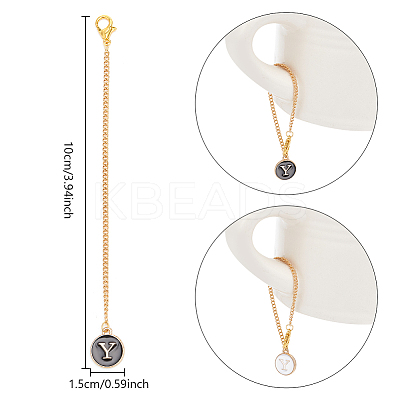 Flat Round with Letter Alloy Enamel Wine Glass Charms AJEW-AB00184-25-1