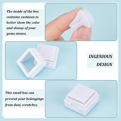 Square Plastic Loose Diamond Storage Boxes LS-CON-WH0095-49A-1