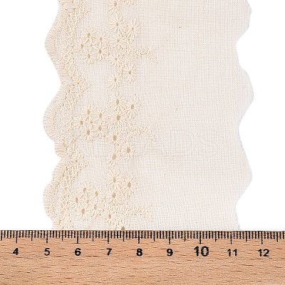 15 Yards Cotton Embroidery Hollow Flower Lace Trim OCOR-WH0003-047A-1