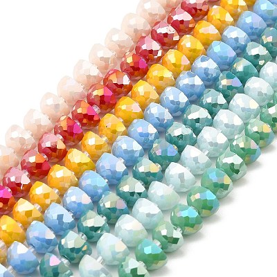 AB Color Plate Glass Beads Strands EGLA-P051-02A-B-1