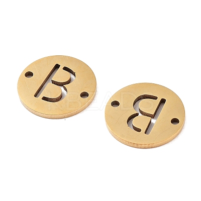PVD Vacuum Plating 201 Stainless Steel Hollow Flat Round Links FIND-R149-03B-G-1