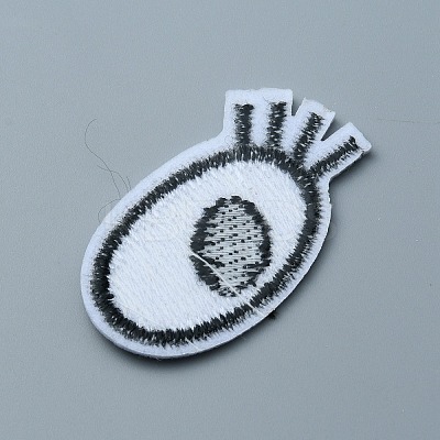 Single Eye Polyester Embroidery Cloth Iron on/Sew on Patches PATC-WH0001-117B-1