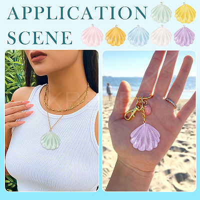 DIY Resin Shell Shape Earring Kits DIY-TA0011-06-1