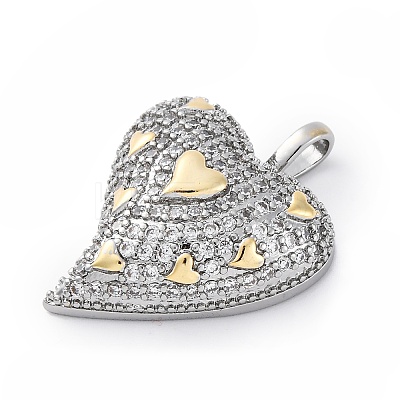Brass Micro Pave Cubic Zirconia Pendants KK-S510-32GP-04-1