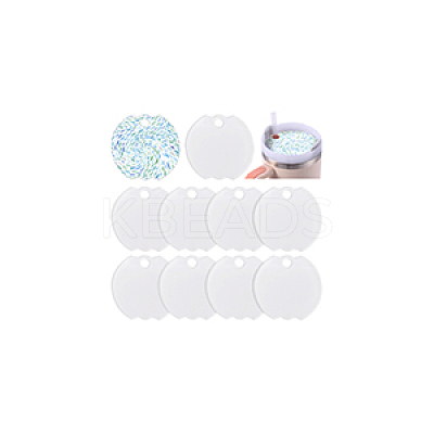 10Pcs Acrylic Heat Transfer Blanks Lid Decorations DIY-BC0013-71A-1