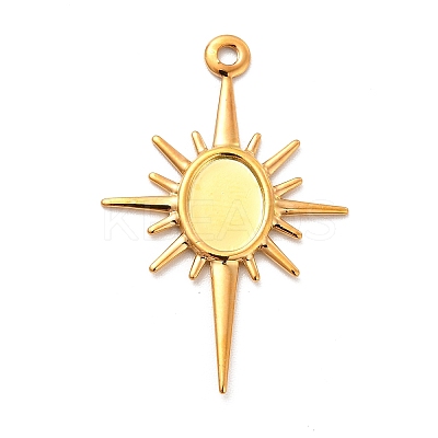 Rack Plating Brass Pendant Cabochon Settings KK-E067-29G-1