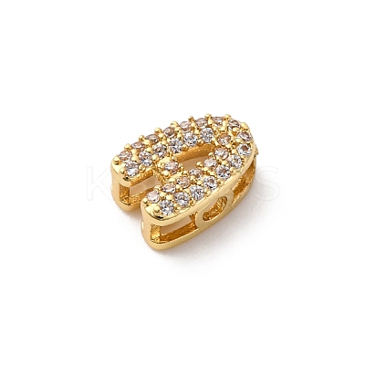 Brass Micro Pave Cubic Zirconia Beads KK-F895-19G-1
