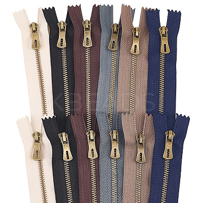 12Pcs 6 Colors Nylon Zipper Fastener FIND-GF0008-20A-1