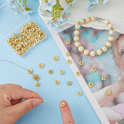120Pcs 6 Styles Rack Plating Alloy Spacer Beads KK-FH0004-68-1