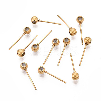 304 Stainless Steel Stud Earring Findings STAS-F329-01B-G-1