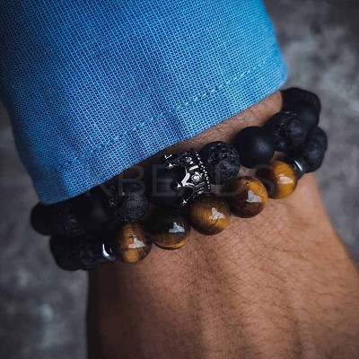 Black Matte Bracelet Micro Pave Zircon Crown ZZ8347-12-1
