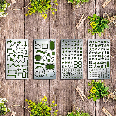 4Pcs 4 Style Stainless Steel Cutting Dies Stencils DIY-BC0003-51-1