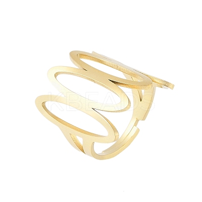 304 Stainless Steel Oval Adjustable Rings for Women RJEW-Z045-01G-01-1