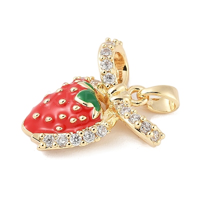 Brass Micro Pave Cubic Zirconia Enamel Pendants LS-KK-M326-05A-G-1