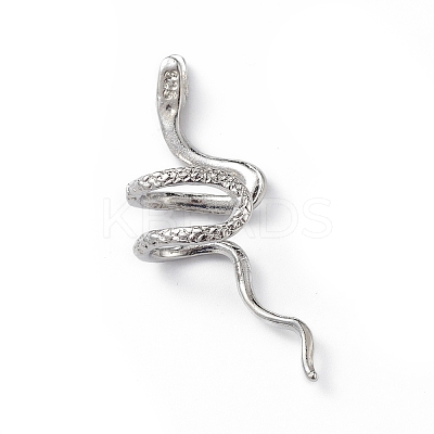 Sterling Silver Snake Cuff Earrings EJEW-L263-01P-1