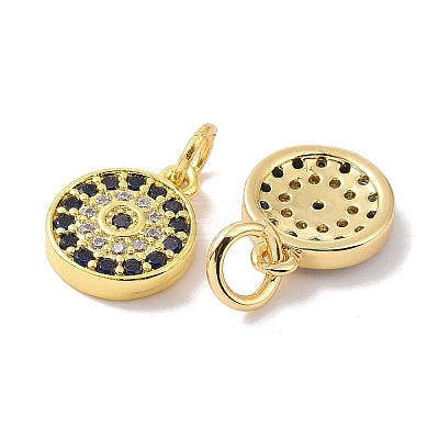 Real 18K Gold Plated Brass Micro Pave Cubic Zirconia Pendants KK-L209-039G-06-1