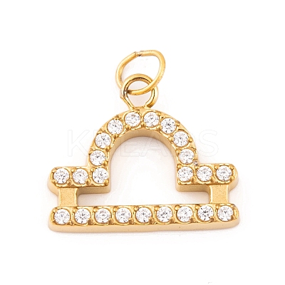 316 Stainless Steel Micro Pave Cubic Zirconia Pendants LS-STAS-K284-01K-G-1