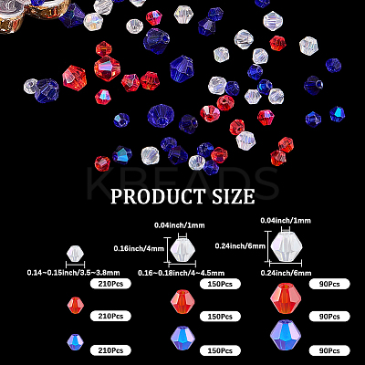 1350Pcs 7 Styles Independence Day Theme Transparent Electroplate Glass Beads Strands EGLA-SP0001-26-1