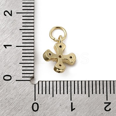 Brass Micro Pave Cubic Zirconia Tiny Cross Charms ZIRC-G128-04G-1-1