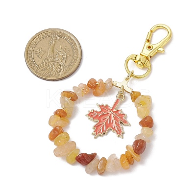 Natural Red Aventurine Chip Pendant Decoration KEYC-JKC00976-03-1