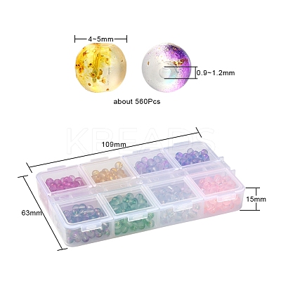 560Pcs 8 Colors Frosted Spray Painted Glass Beads Strands GLAA-YW0001-39-1