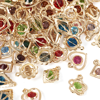 100Pcs 5 Styles Rack Plating Eco-Friendly Iron Charms IFIN-TA0001-54-1