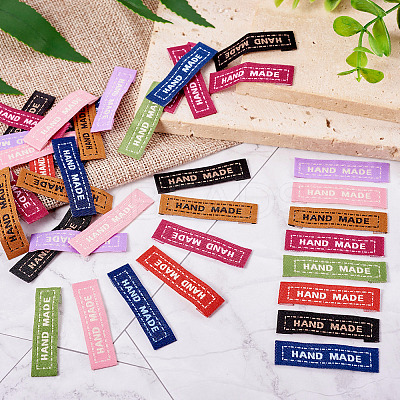 80Pcs 8 Colors Rectangle Clothing Handmade Labels FIND-TA0004-26-1