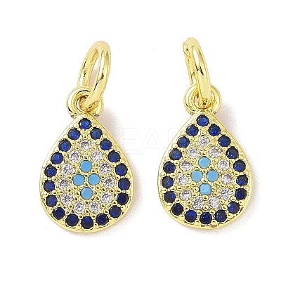 Real 18K Gold Plated Brass Micro Pave Cubic Zirconia Pendants KK-L209-043G-01-1