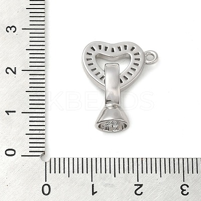 Brass Pave Clear Cubic Zirconia Fold Over Clasps KK-M270-04P-1