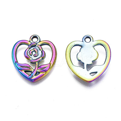 Rack Plating Rainbow Color Alloy Pendants PALLOY-S180-322-1