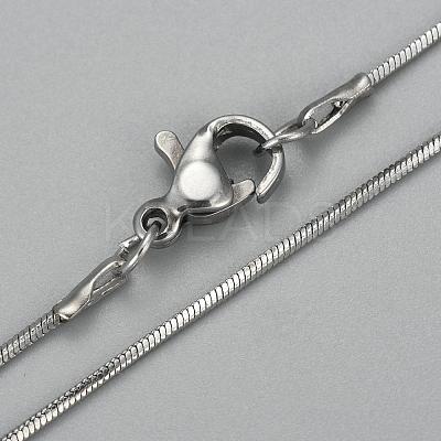 Non-Tarnish 304 Stainless Steel Square Snake Chain Necklaces NJEW-P170-01P-08-1