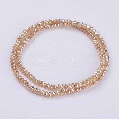 Electroplate Glass Beads Strands GLAA-F077-PL06-1