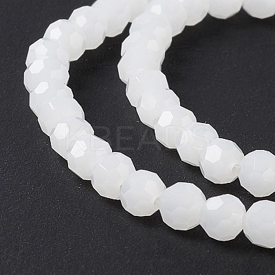 Faceted(32 Facets) Round Imitation Jade Glass Beads Strands X-EGLA-J042-4mm-30-1