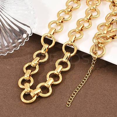 13MM 304 Stainless Steel Ring Link Chain Necklaces NJEW-Z105-03G-1